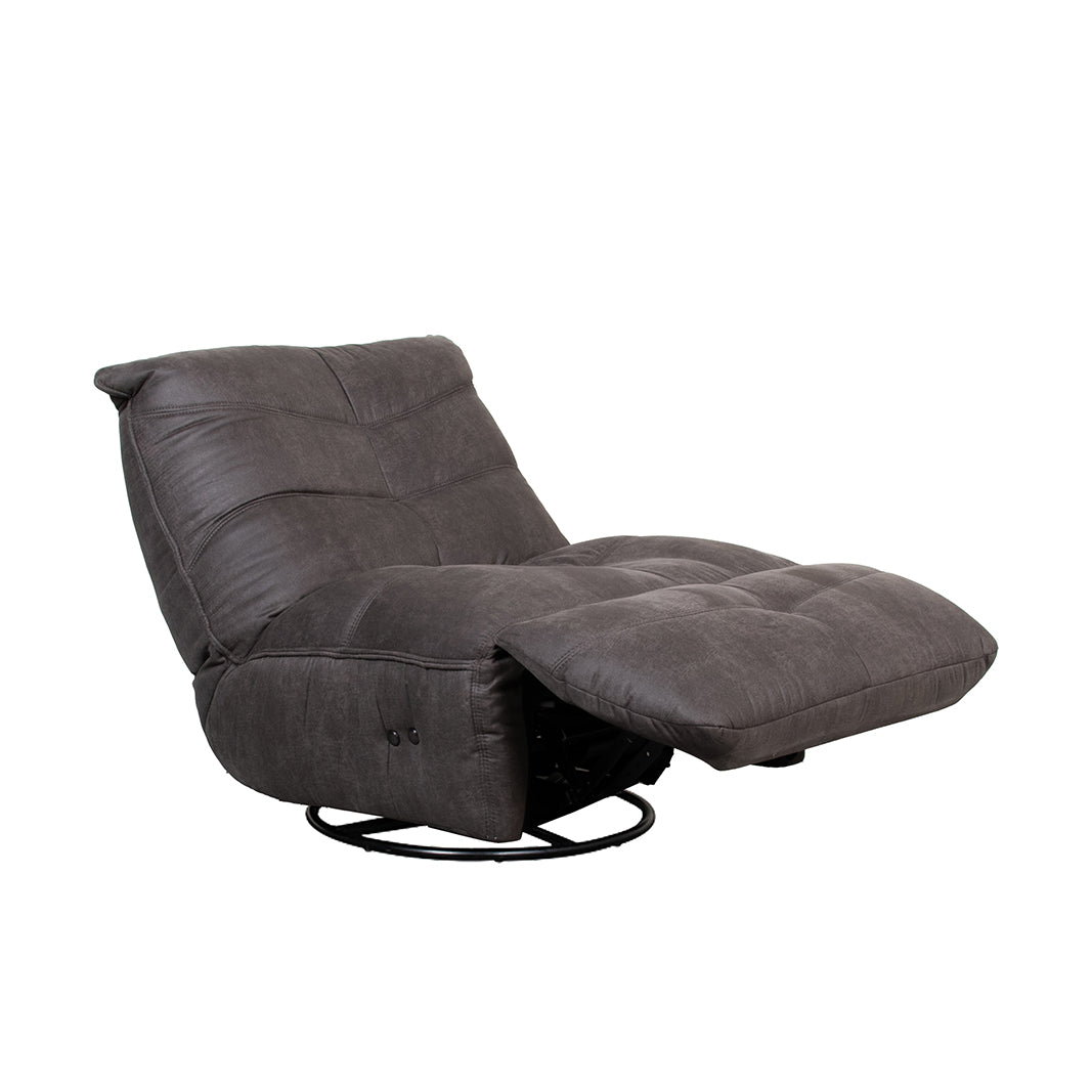 Label51 - Elektrische relaxfauteuil Powernap Station - Microsuède - Antraciet - 90 x 110 x 95 cm