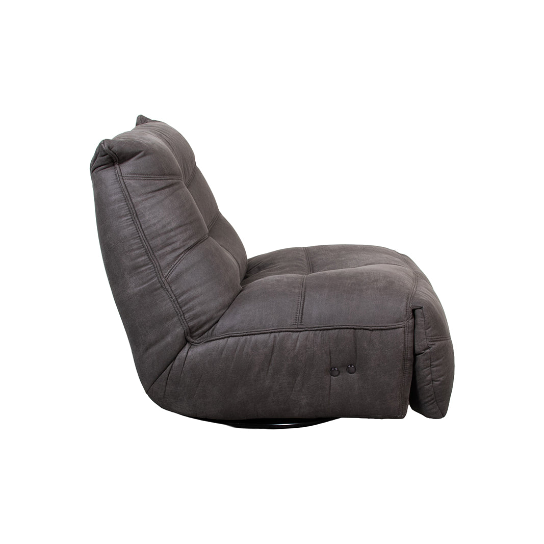 Label51 - Elektrische relaxfauteuil Powernap Station - Microsuède - Antraciet - 90 x 110 x 95 cm