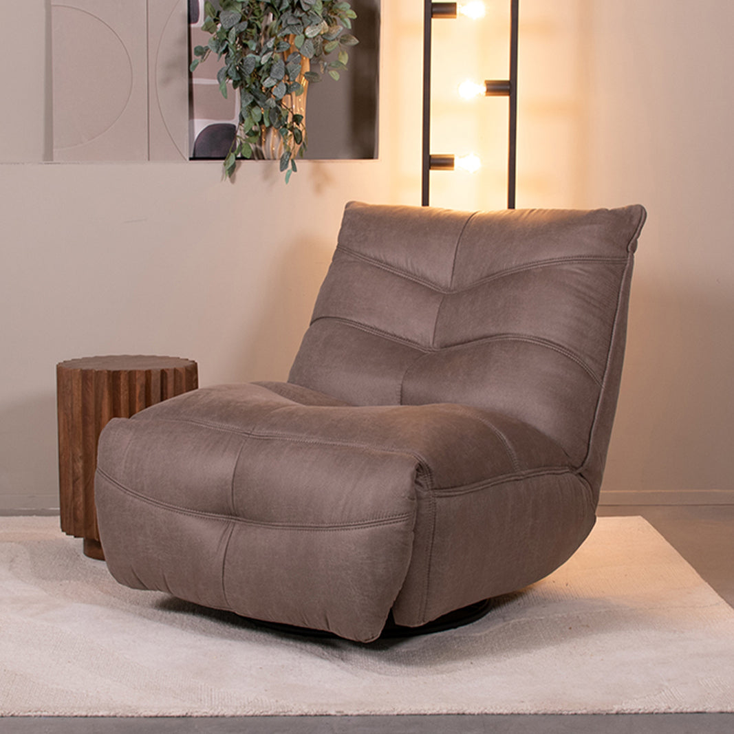 Label51 - Fauteuil relax électrique Powernap Station - Microsuède - Taupe - 90 x 110 x 95 cm