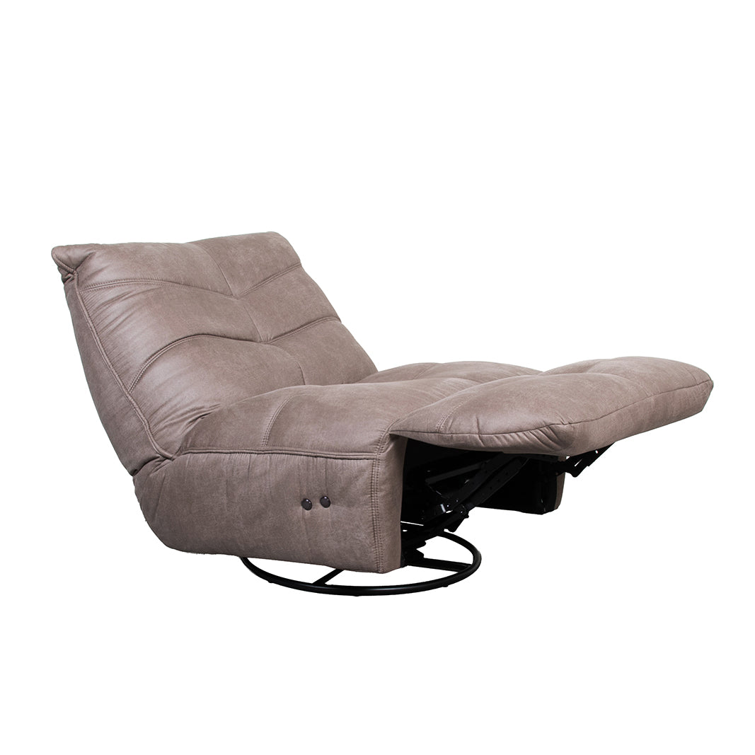 Label51 - Elektrische relaxfauteuil Powernap Station - Microsuède - Taupe - 90 x 110 x 95 cm