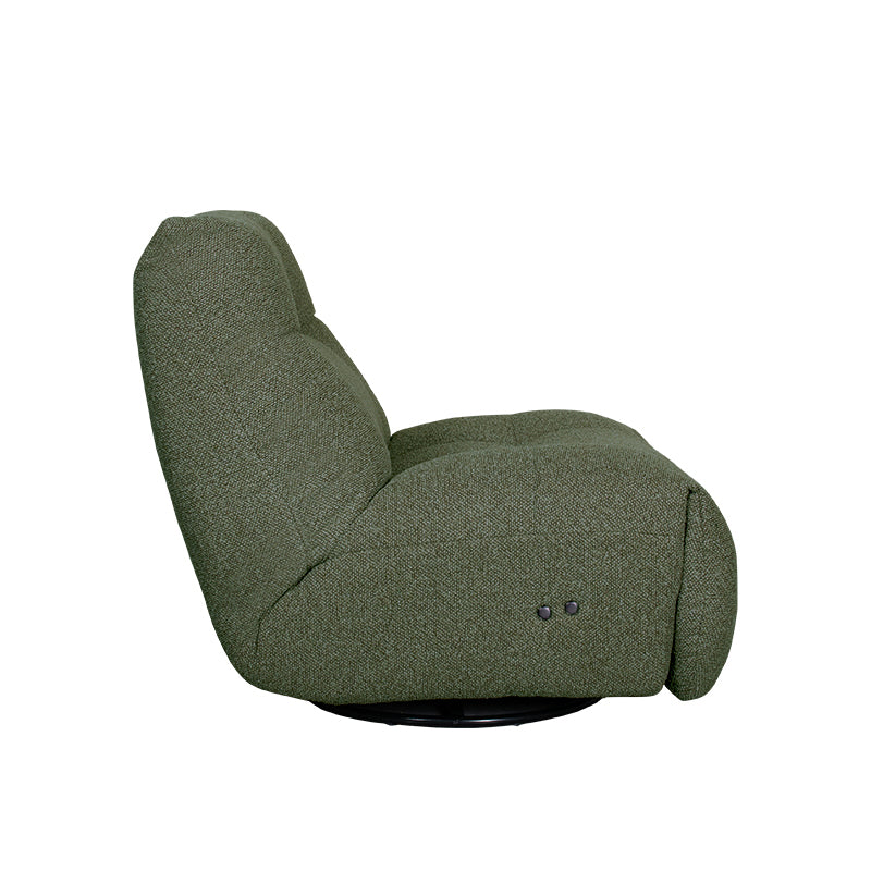 Label51 - Fauteuil relax électrique Ontspan en laad op - Bouclé - Vert forêt - 90 x 110 x 95 cm