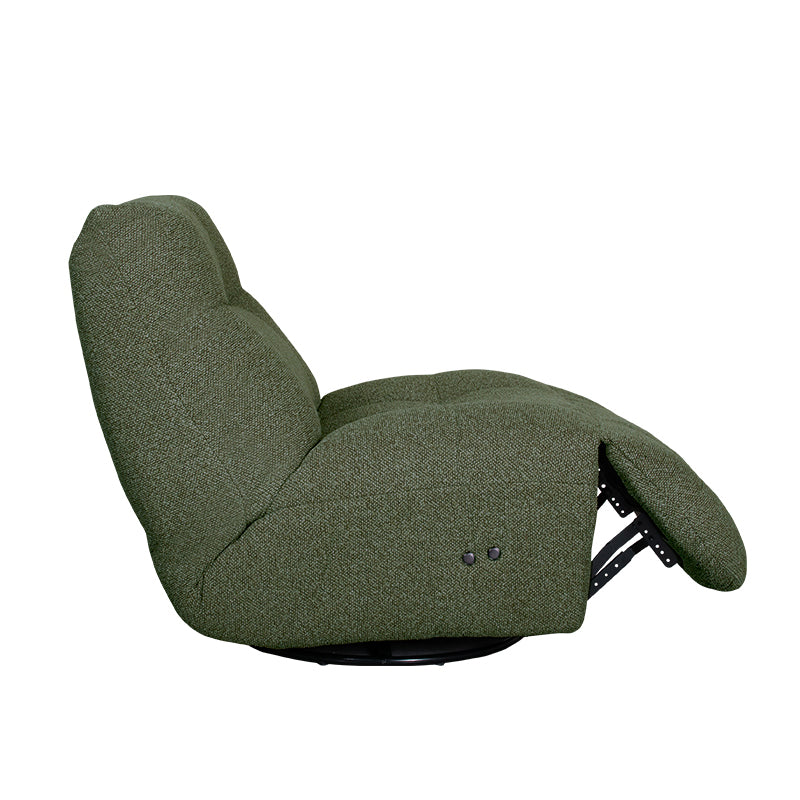Label51 - Fauteuil relax électrique Ontspan en laad op - Bouclé - Vert forêt - 90 x 110 x 95 cm