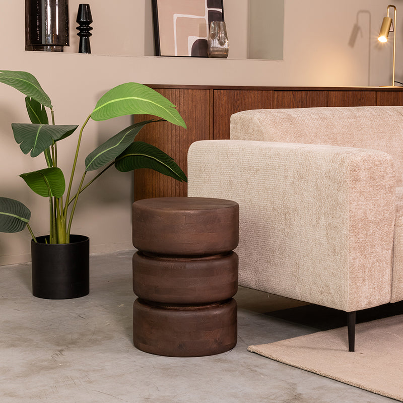 Label51 - Table d'appoint Milly - Bois de manguier - Espresso - 35 x 35 x 47 cm