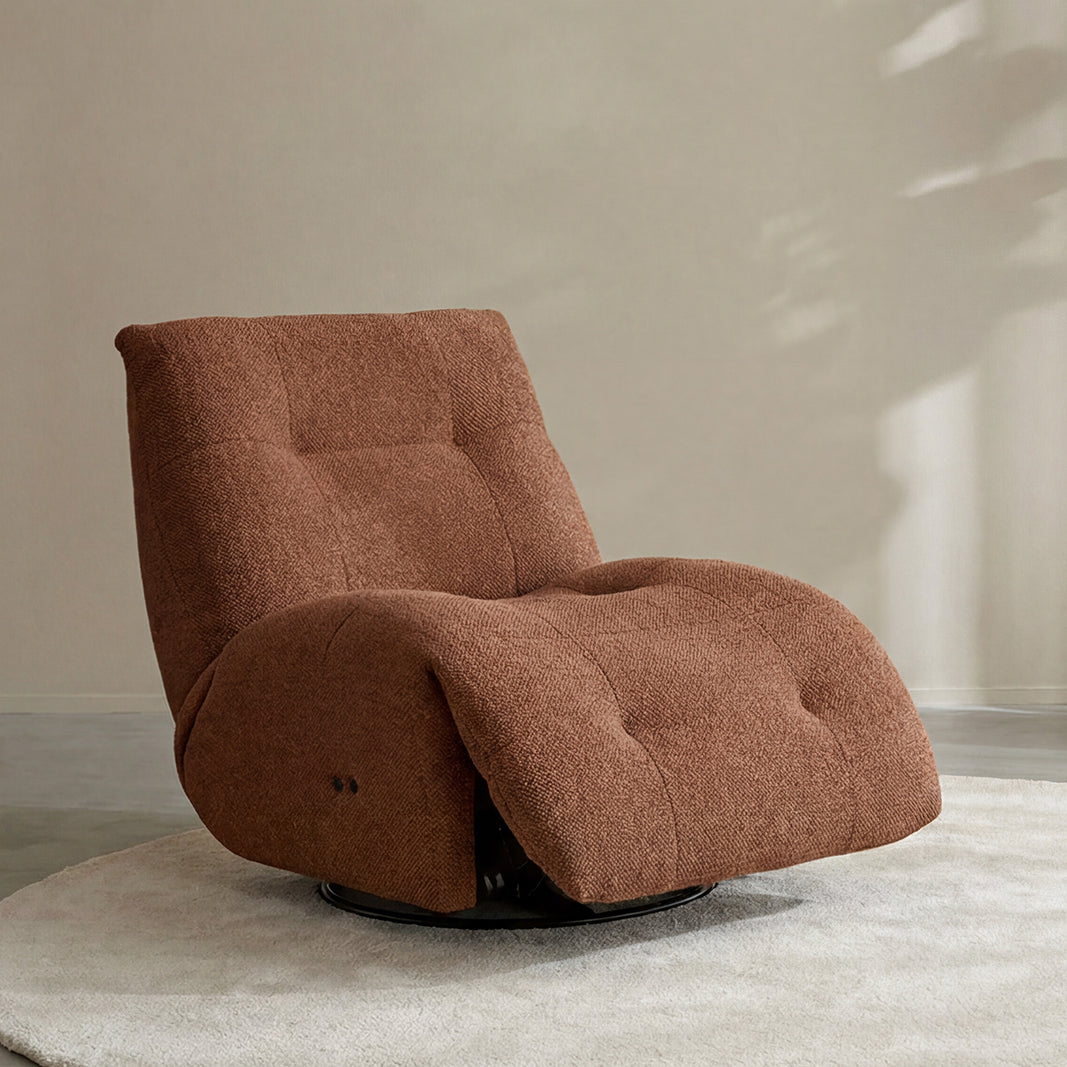 Label51 - Fauteuil relax électrique Ontspan en laad op - Bouclé - Corail - 90 x 110 x 95 cm