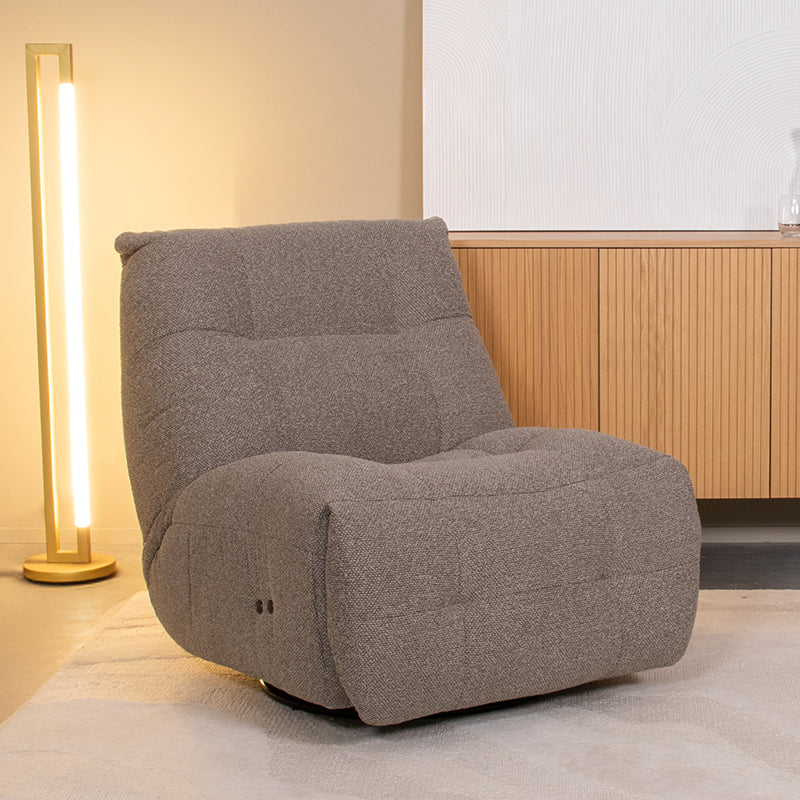 Label51 - Fauteuil relax électrique Ontspan en laad op - Bouclé - Champignon - 90 x 110 x 95 cm