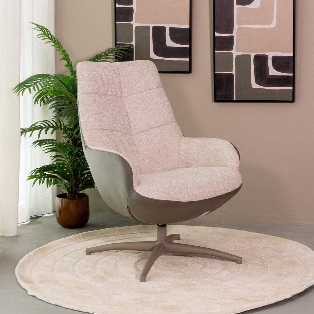 Label51 - Draaifauteuil Winston - Microvezel - Bosgroen - 73 x 82 x 106 cm