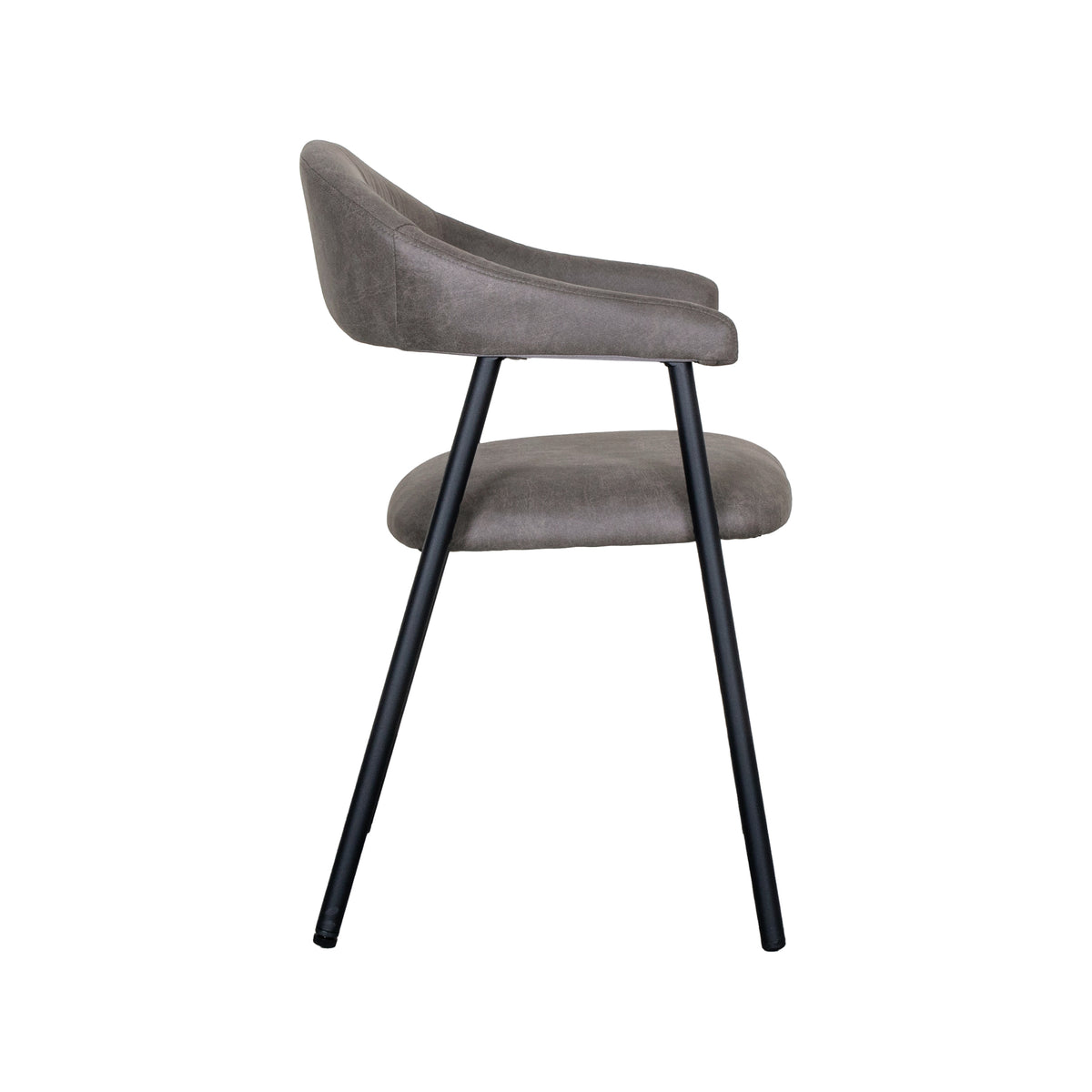 Label51 - Chaise de salle à manger Amaze - Microsuède - Anthracite - 54 x 54 x 80 cm