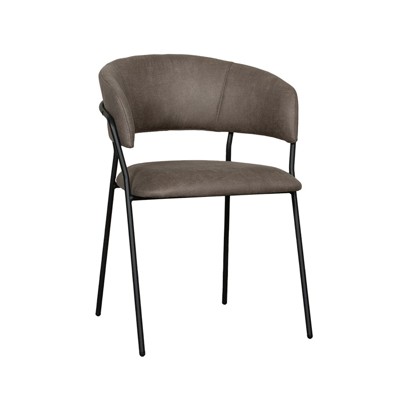 Label51 - Chaise de salle à manger Luuk - Microsuède - Taupe - 58 x 45 x 80 cm