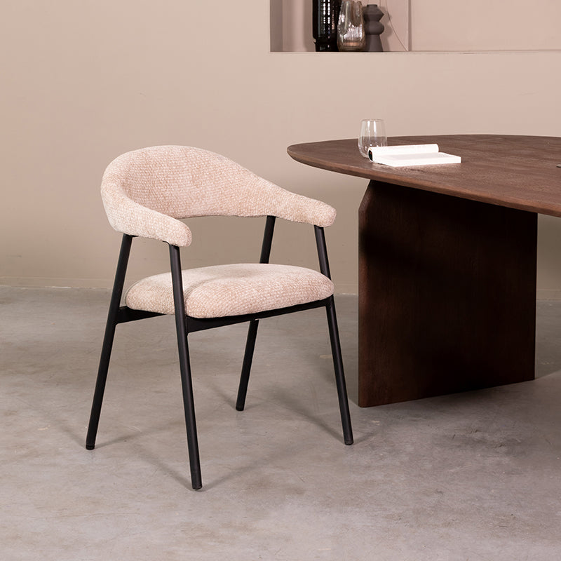 Label51 - Chaise de salle à manger Amaze - Tissu - Argile - 54 x 54 x 80 cm