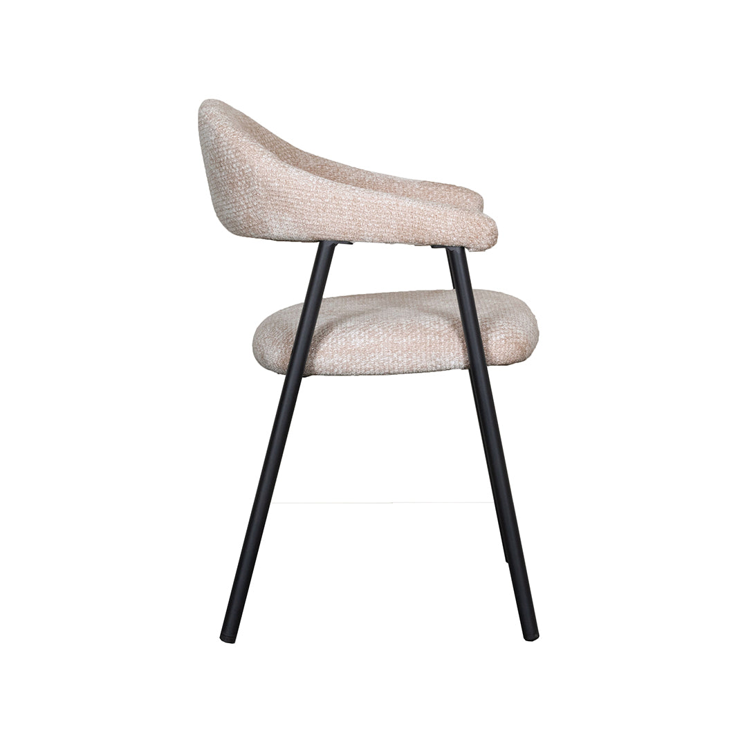 Label51 - Chaise de salle à manger Amaze - Tissu - Argile - 54 x 54 x 80 cm