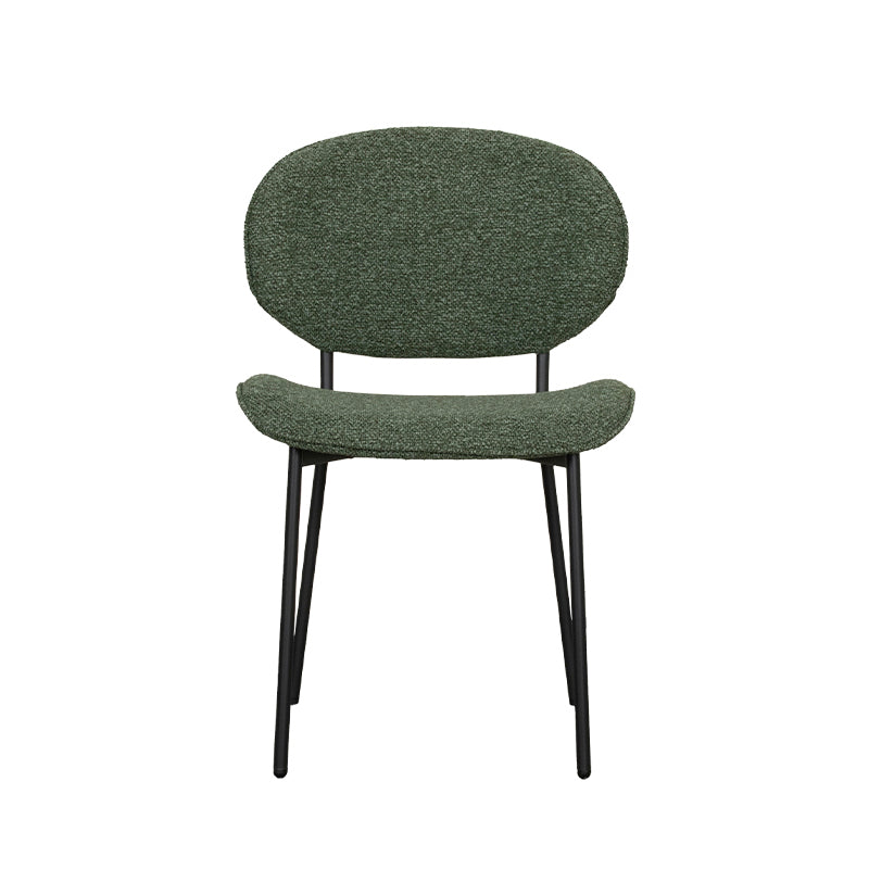 Label51 - Eetkamerstoel Senn - Bouclé - Bosgroen - 59 x 53 x 85 cm