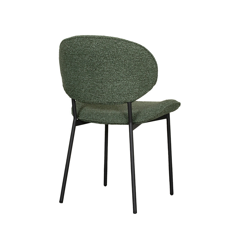 Label51 - Eetkamerstoel Senn - Bouclé - Bosgroen - 59 x 53 x 85 cm