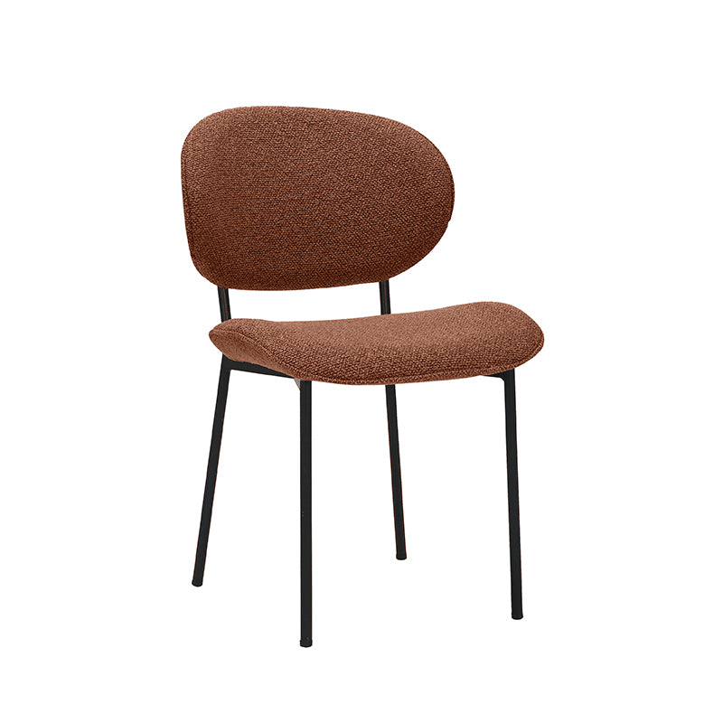 Label51 - Chaise de salle à manger Senn - Bouclette - Corail - 59 x 53 x 85 cm