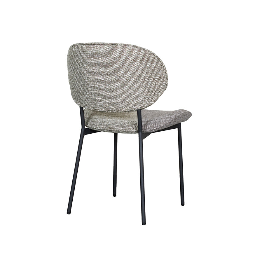 Label51 - Eetkamerstoel Senn - Bouclé - Mushroom - 59 x 53 x 85 cm