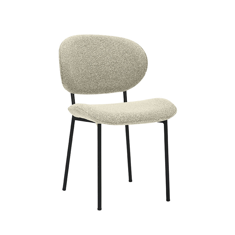 Label51 - Eetkamerstoel Senn - Bouclé - Naturel - 59 x 53 x 85 cm