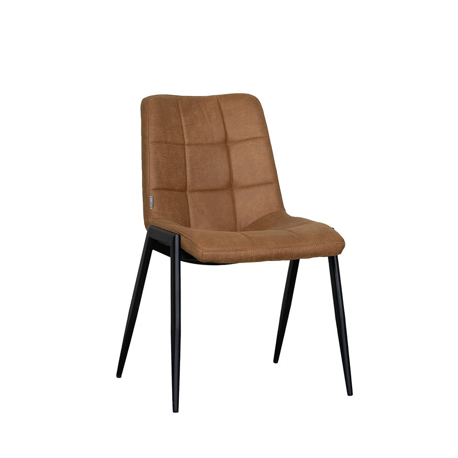 Label51 - Eetkamerstoel Noor - Microsuède - Cognac - 51 x 41 x 84 cm