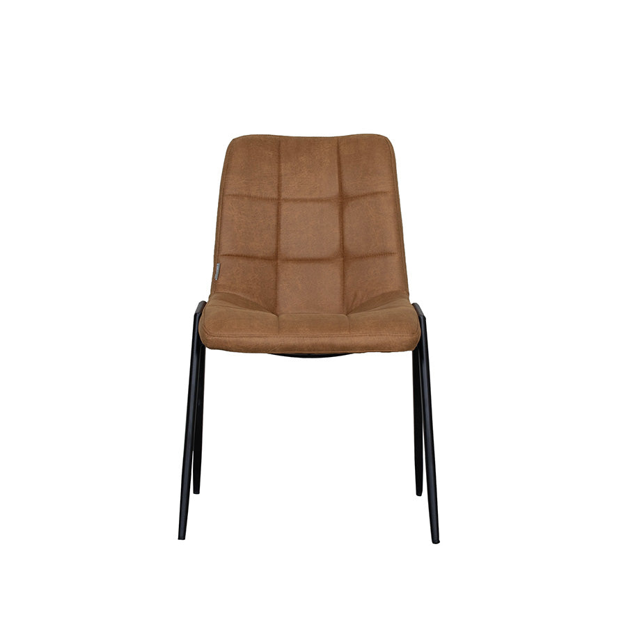 Label51 - Eetkamerstoel Noor - Microsuède - Cognac - 51 x 41 x 84 cm