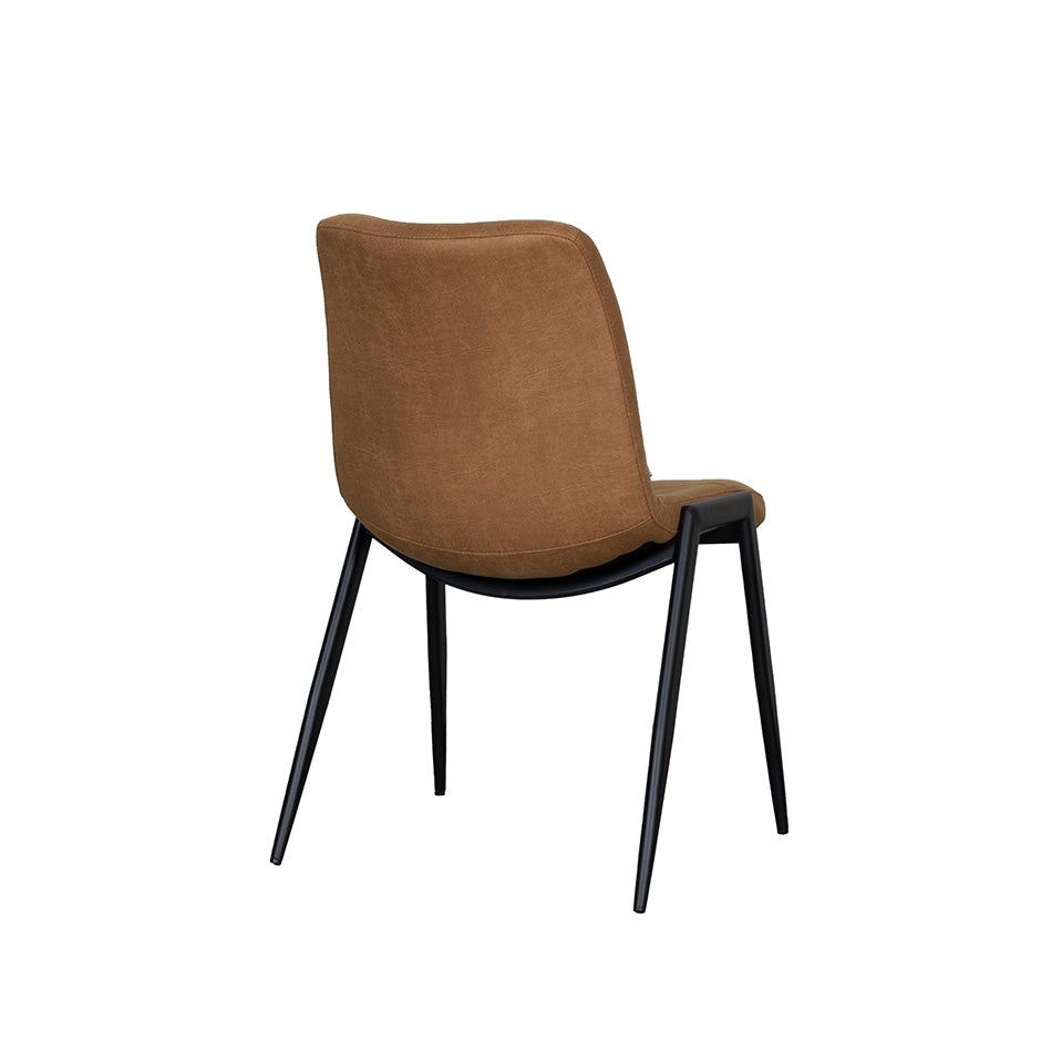 Label51 - Eetkamerstoel Noor - Microsuède - Cognac - 51 x 41 x 84 cm