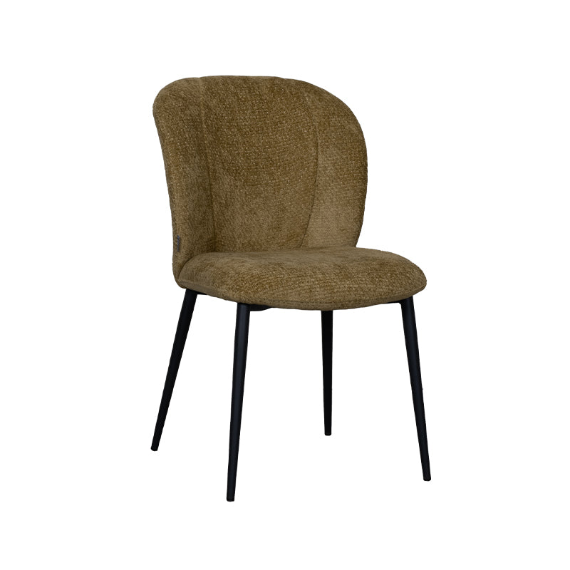 Label51 - Chaise de salle à manger Vino - Tissu - Moutarde - 49 x 62 x 85 cm