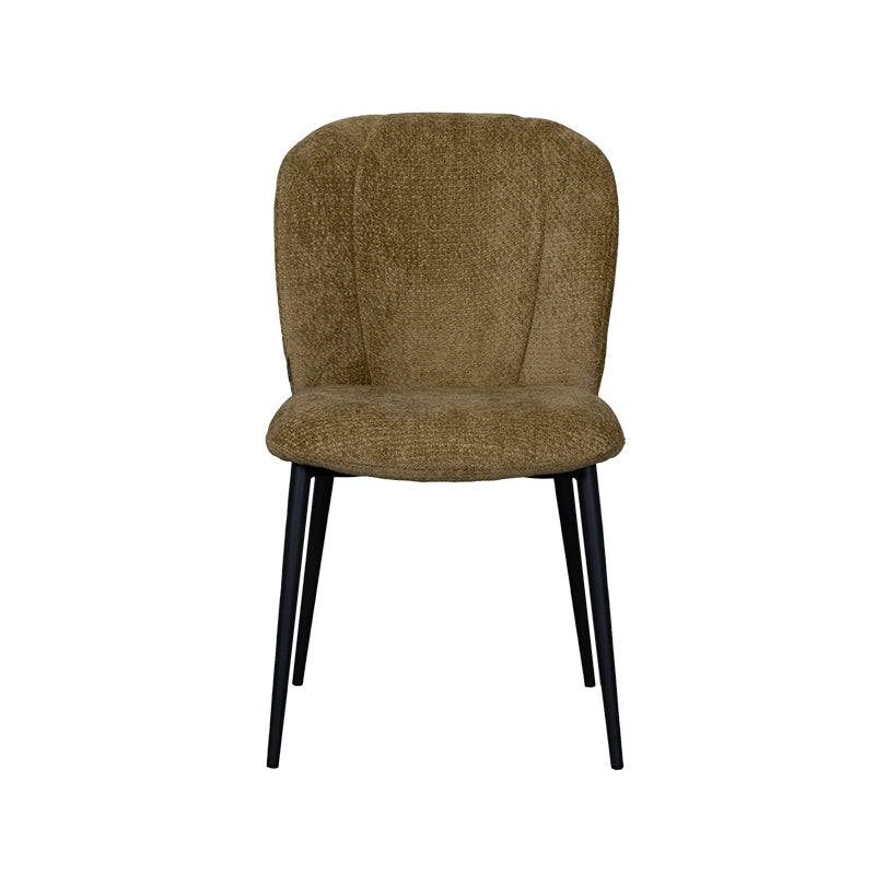 Label51 - Chaise de salle à manger Vino - Tissu - Moutarde - 49 x 62 x 85 cm