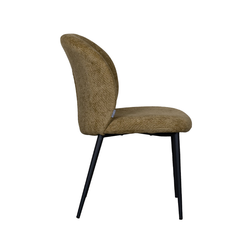 Label51 - Chaise de salle à manger Vino - Tissu - Moutarde - 49 x 62 x 85 cm