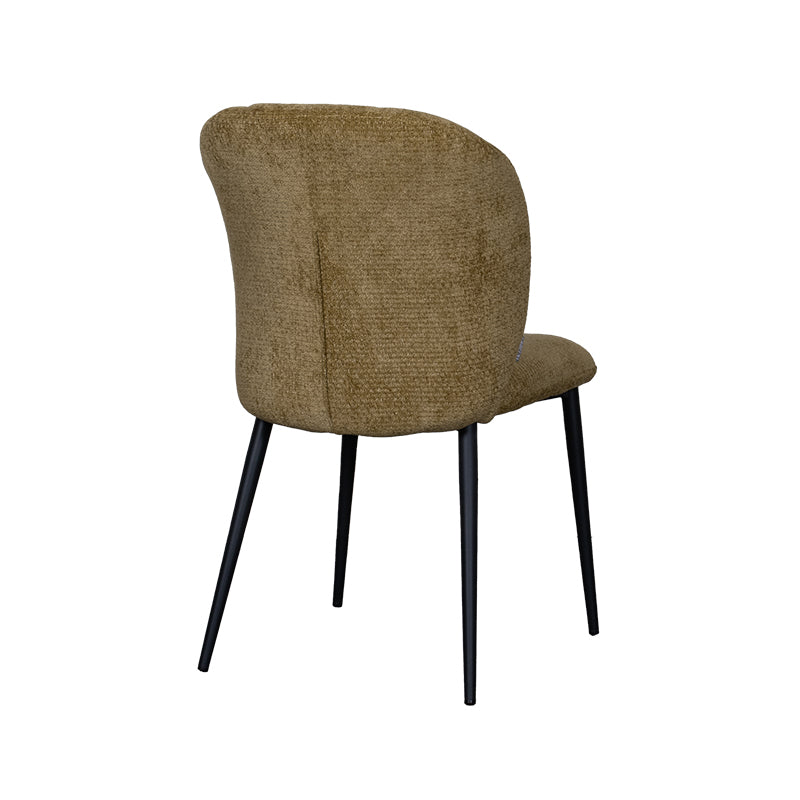 Label51 - Chaise de salle à manger Vino - Tissu - Moutarde - 49 x 62 x 85 cm