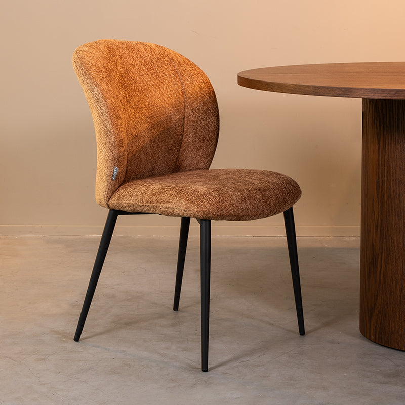 Label51 - Chaise de salle à manger Vino - Tissu - Cognac - 49 x 62 x 85 cm