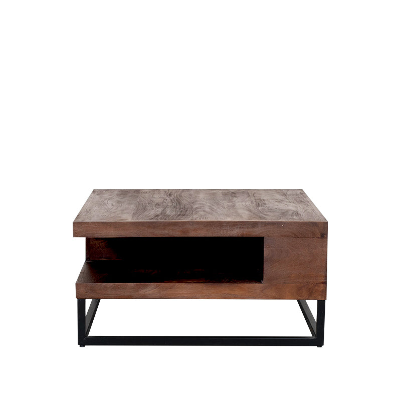 Label51 - Table basse Cube - Bois de manguier - Naturel - 80 x 80 x 40 cm