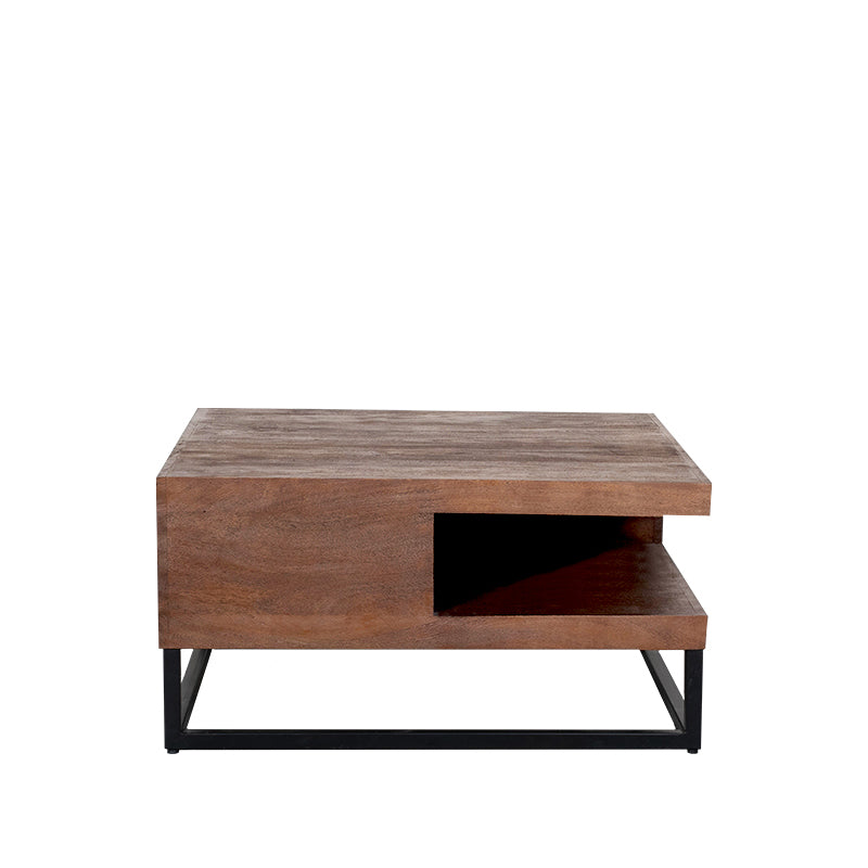 Label51 - Table basse Cube - Bois de manguier - Naturel - 80 x 80 x 40 cm