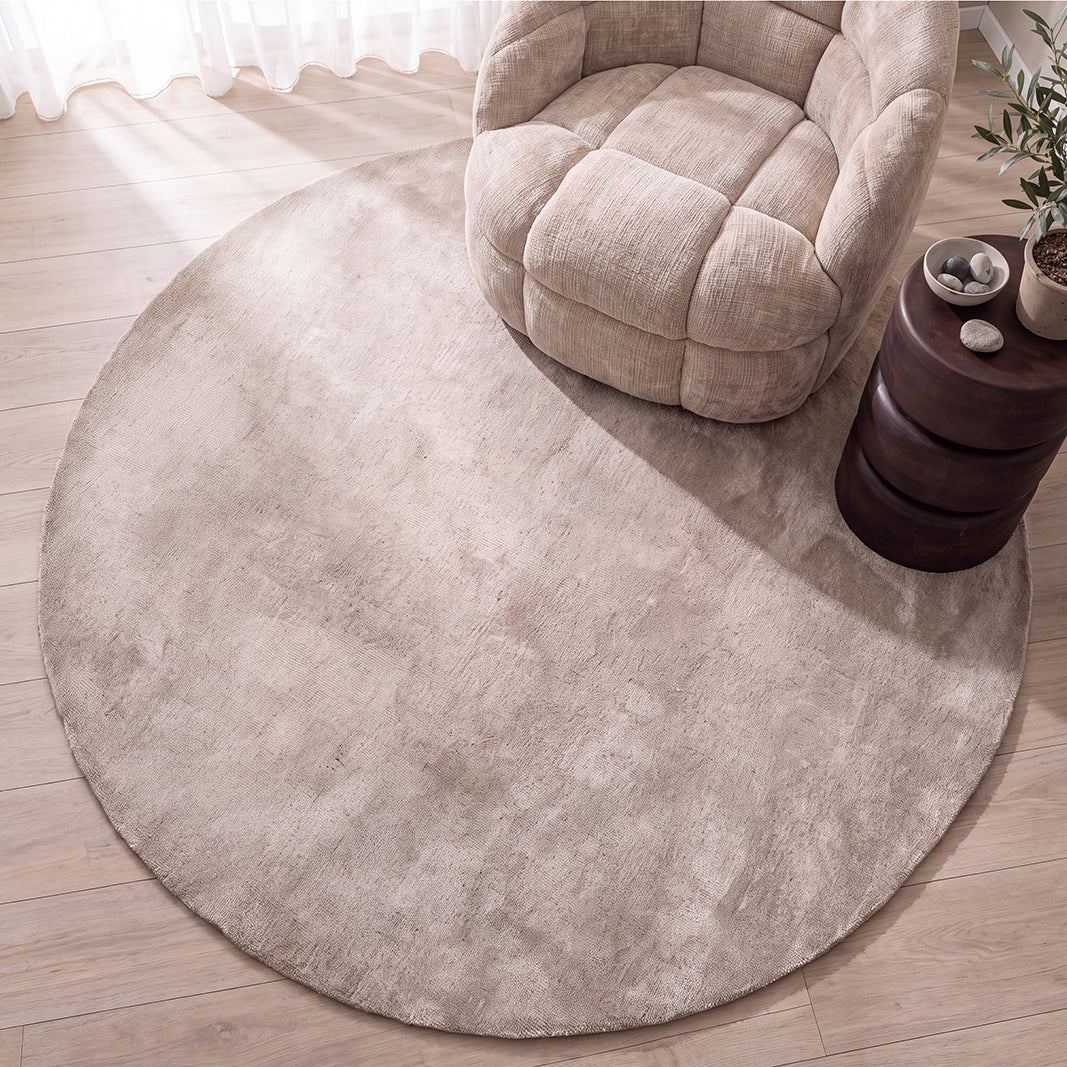 Label51 - Tapis Mila - Polyester - Taupe - 200 x 200 cm