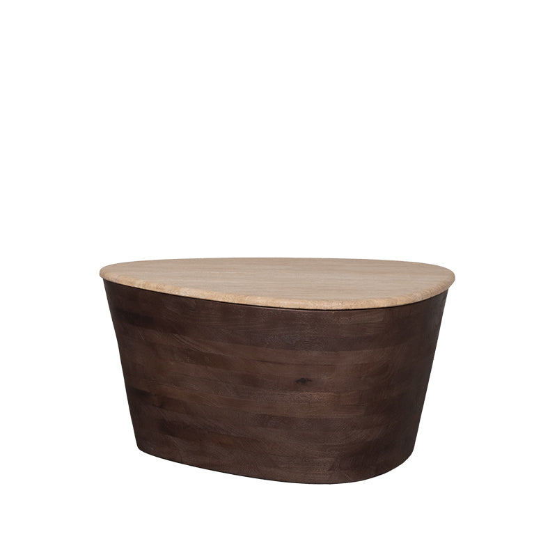 Label51 - Table basse Ravi - Travertin - 70 x 50 x 37 cm