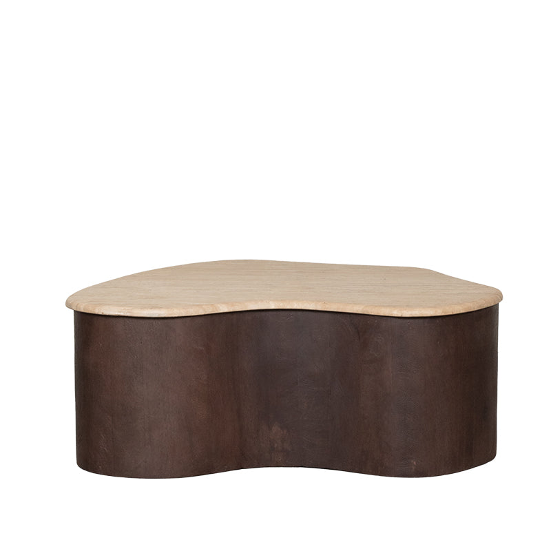 Label51 - Table basse Davi - Travertin - 80 x 70 x 31 cm