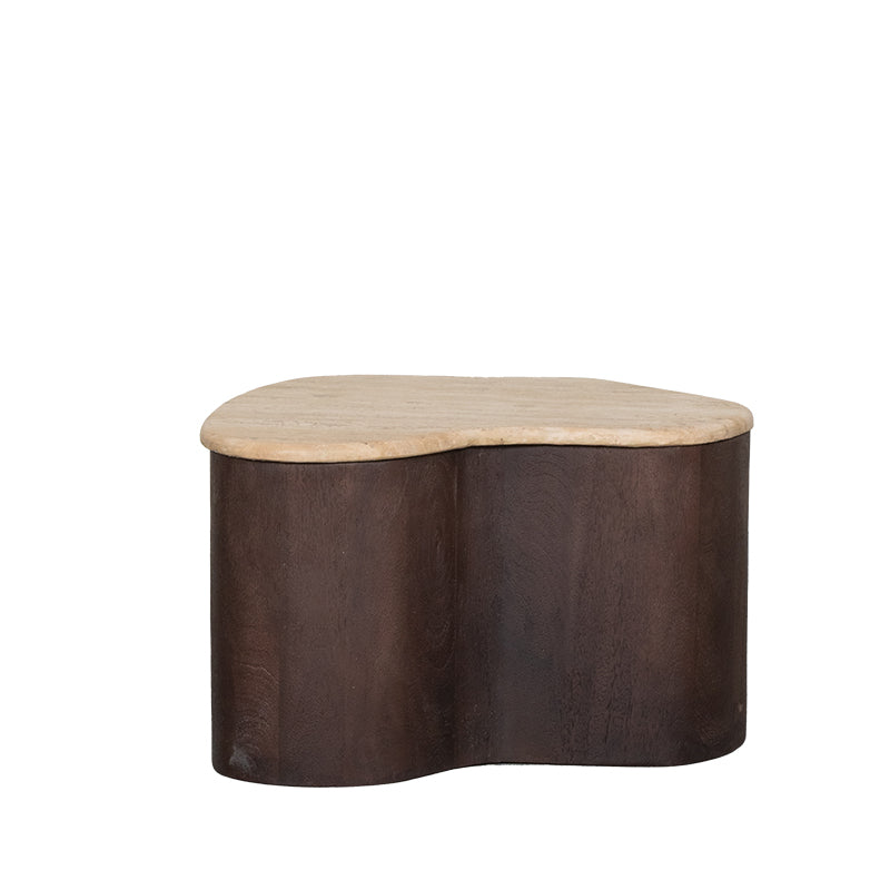 Label51 - Table basse Davi - Travertin - 50 x 35 x 31 cm