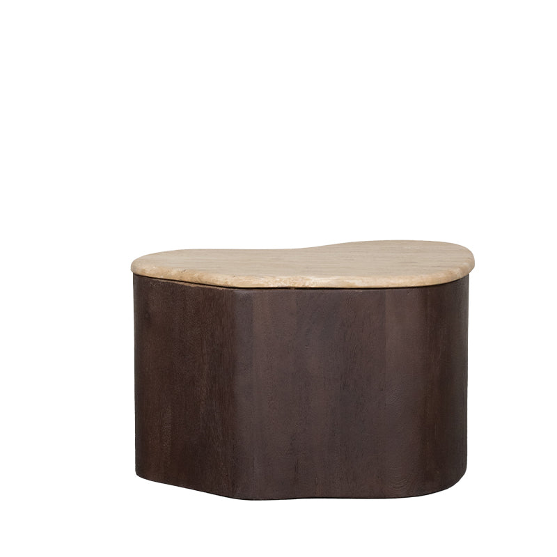 Label51 - Table basse Davi - Travertin - 50 x 35 x 31 cm