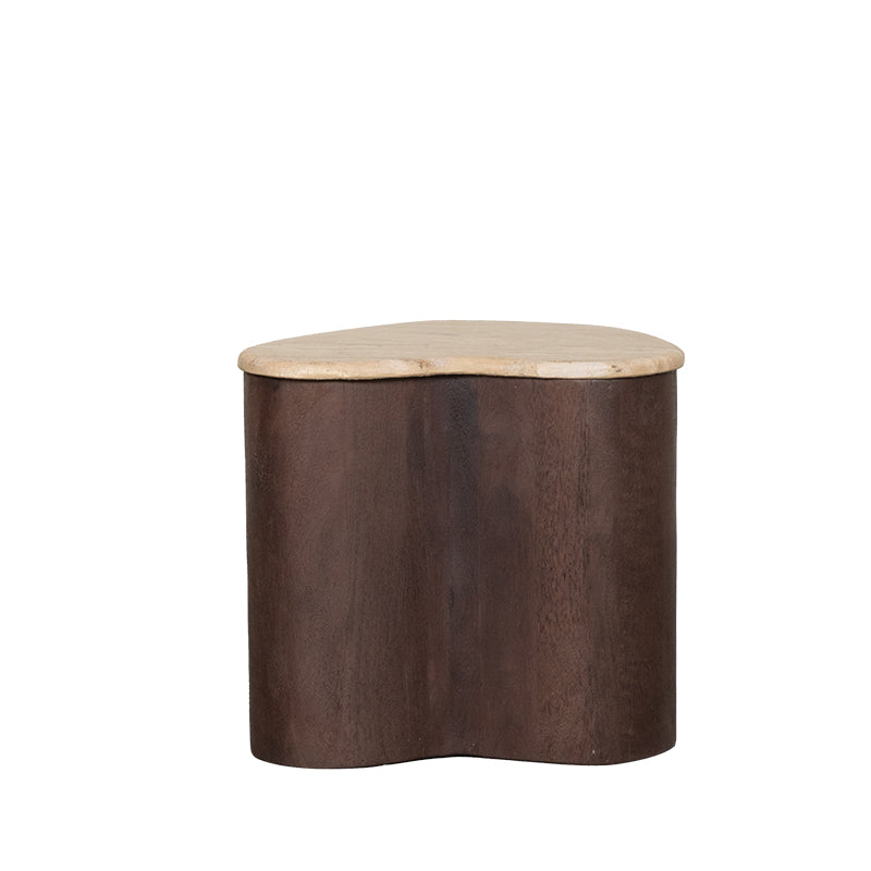 Label51 - Table d'appoint Davi - Travertin - 40 x 30 x 45 cm