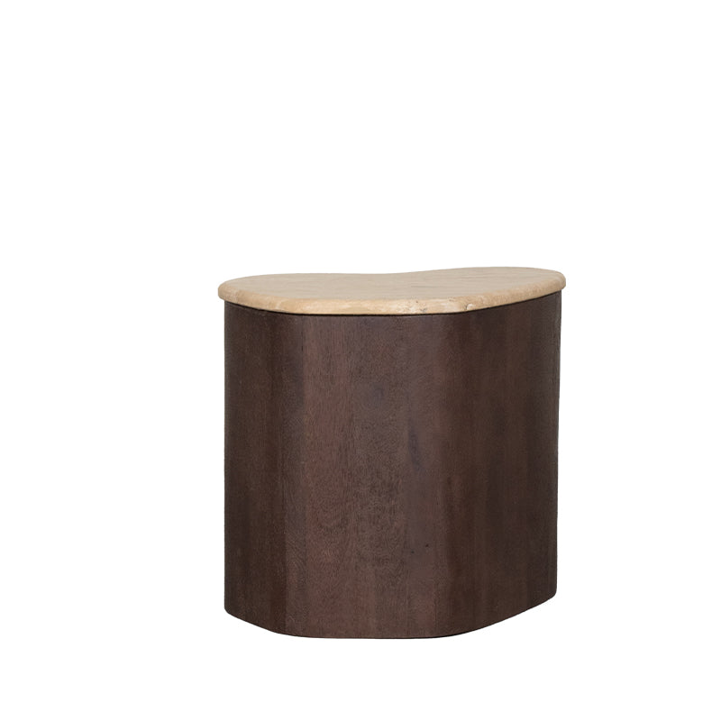 Label51 - Table d'appoint Davi - Travertin - 40 x 30 x 45 cm