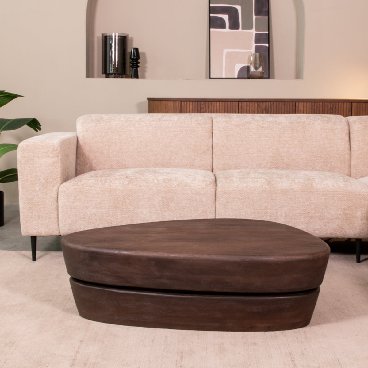 Label51 - Table basse Javi - Bois de manguier - Espresso - 110 x 80 x 32 cm