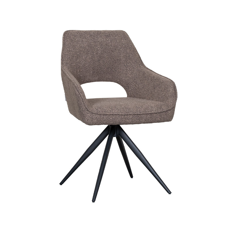 Label51 - Chaise de salle à manger Finley - Bouclé - Marron - 60 x 59 x 85 cm