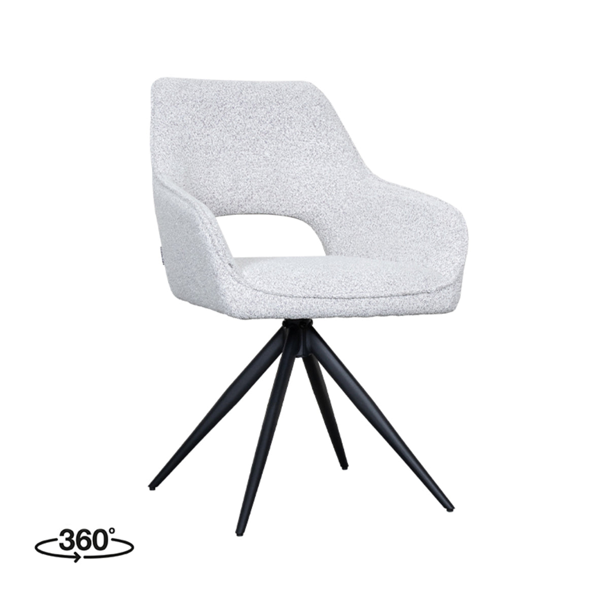 Label51 - Eetkamerstoel Finley - Bouclé - Champagne - 60 x 59 x 85 cm