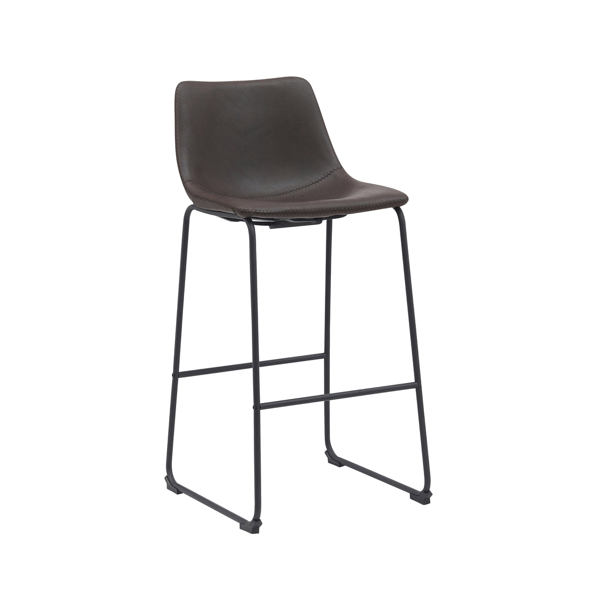 Label51 - Barkruk Risto - Kunstleder - Donkerbruin - 47 x 56 x 102 cm