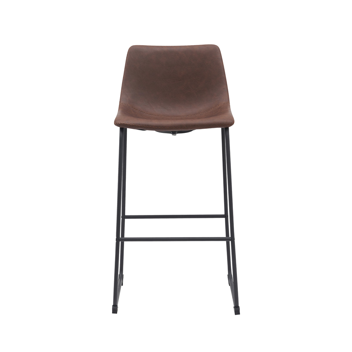 Label51 - Tabouret de bar Risto - Similicuir - Marron - 47 x 56 x 102 cm