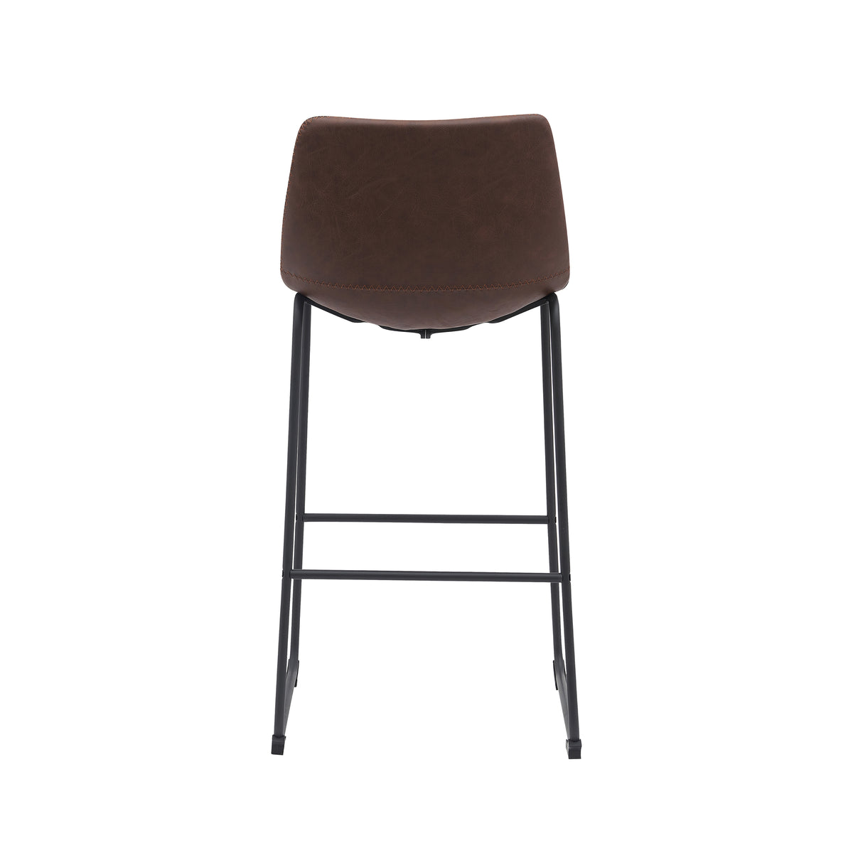 Label51 - Tabouret de bar Risto - Similicuir - Marron - 47 x 56 x 102 cm