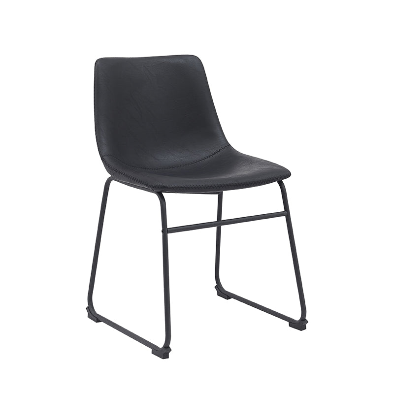 Label51 - Eetkamerstoel Risto - Kunstleder - Zwart - 47 x 55 x 79 cm