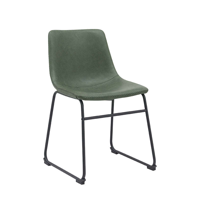 Label51 - Eetkamerstoel Risto - Kunstleder - Hunter groen - 47 x 55 x 79 cm
