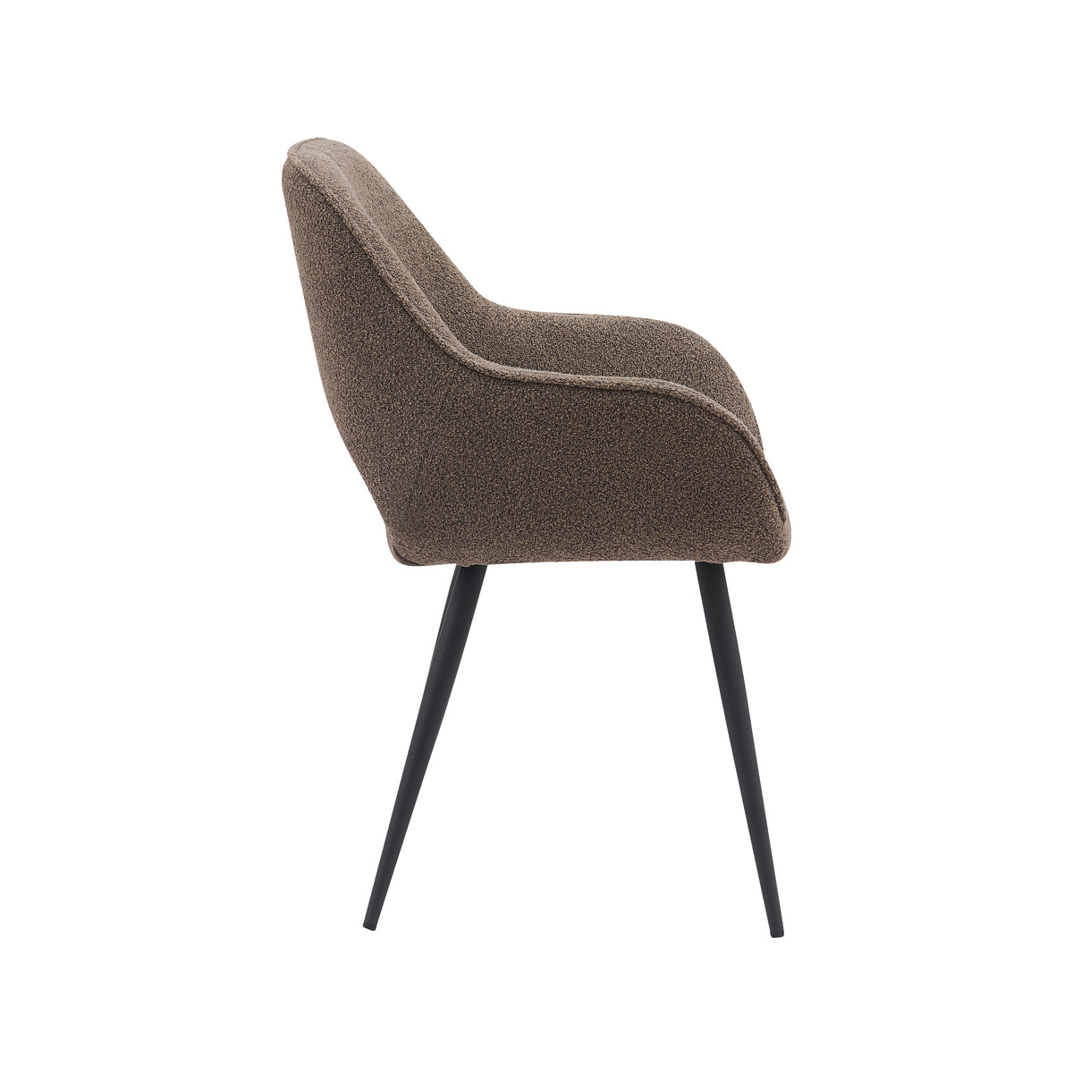 Label51 - Eetkamerstoel Fer - Bouclé - Bruin - 58 x 57 x 87 cm