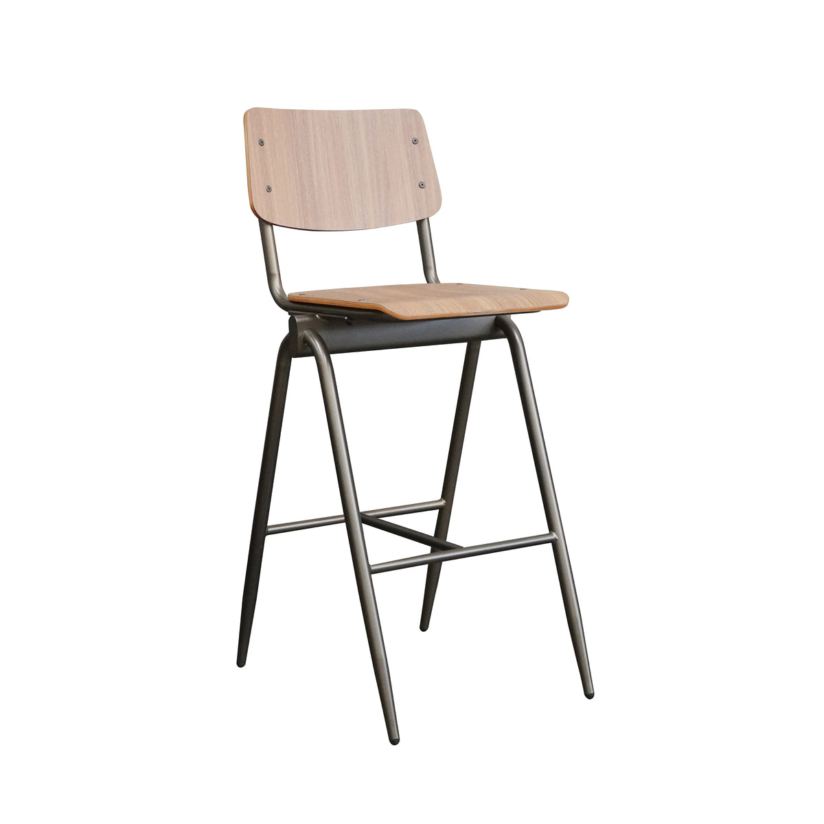 Label51 - Barkruk Solid - Hout - Walnoot - 49 x 58 x 109 cm