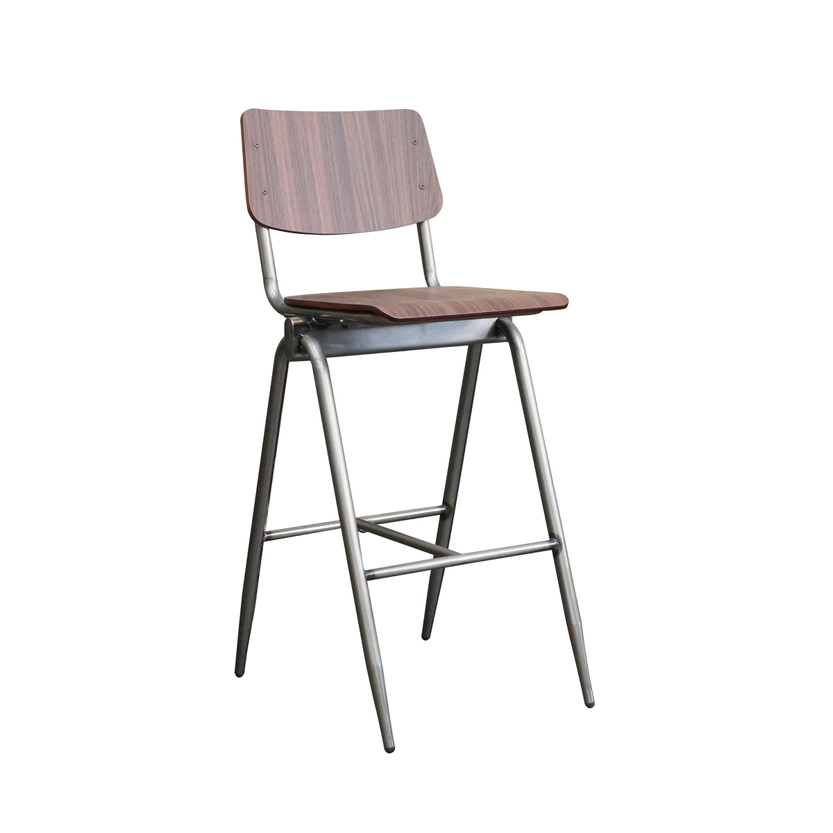 Label51 - Tabouret de bar Solid - Bois - Marron foncé - 49 x 58 x 109 cm