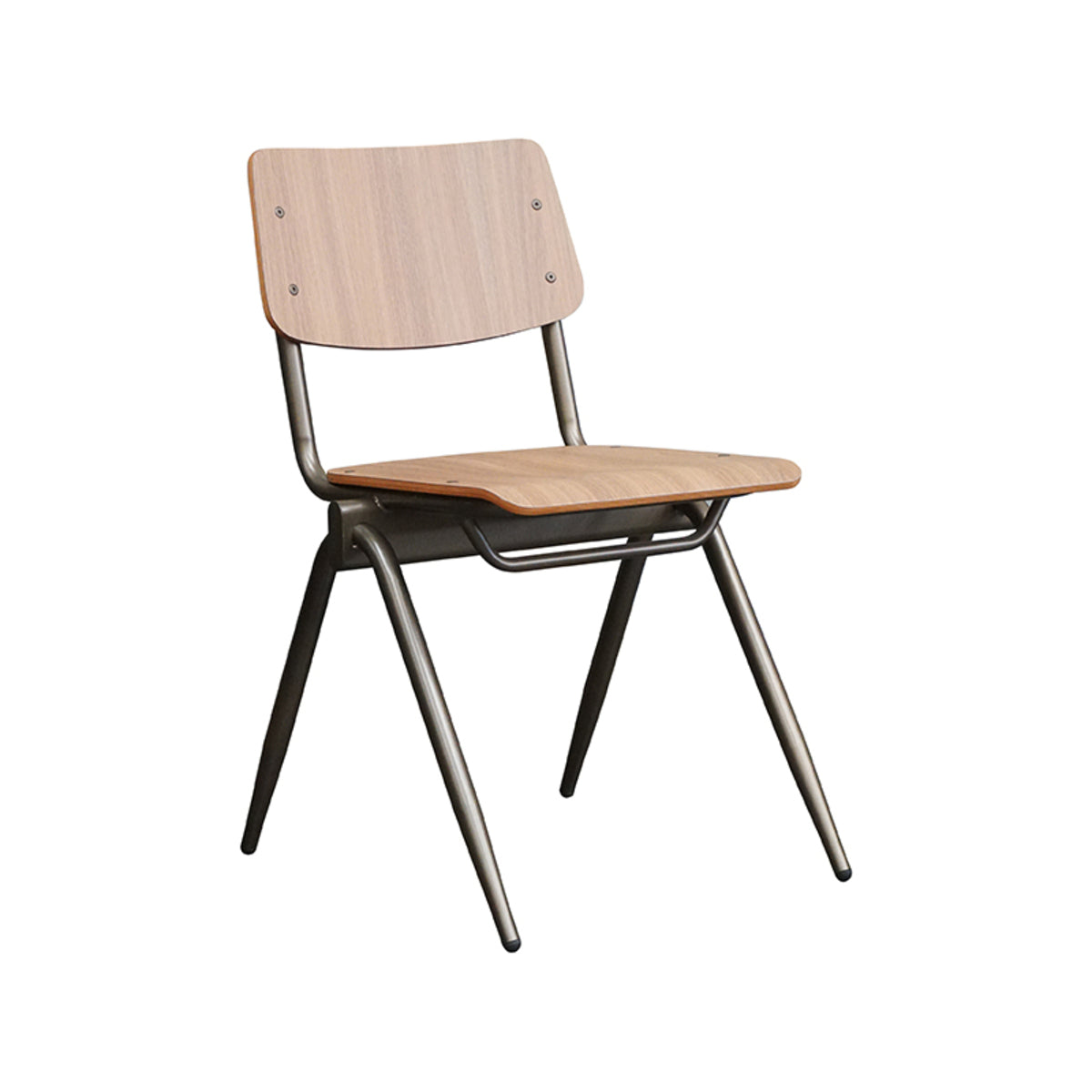 Label51 - Stapelbare schoolstoel Solid - Hout - Walnoot - 49 x 55 x 81 cm