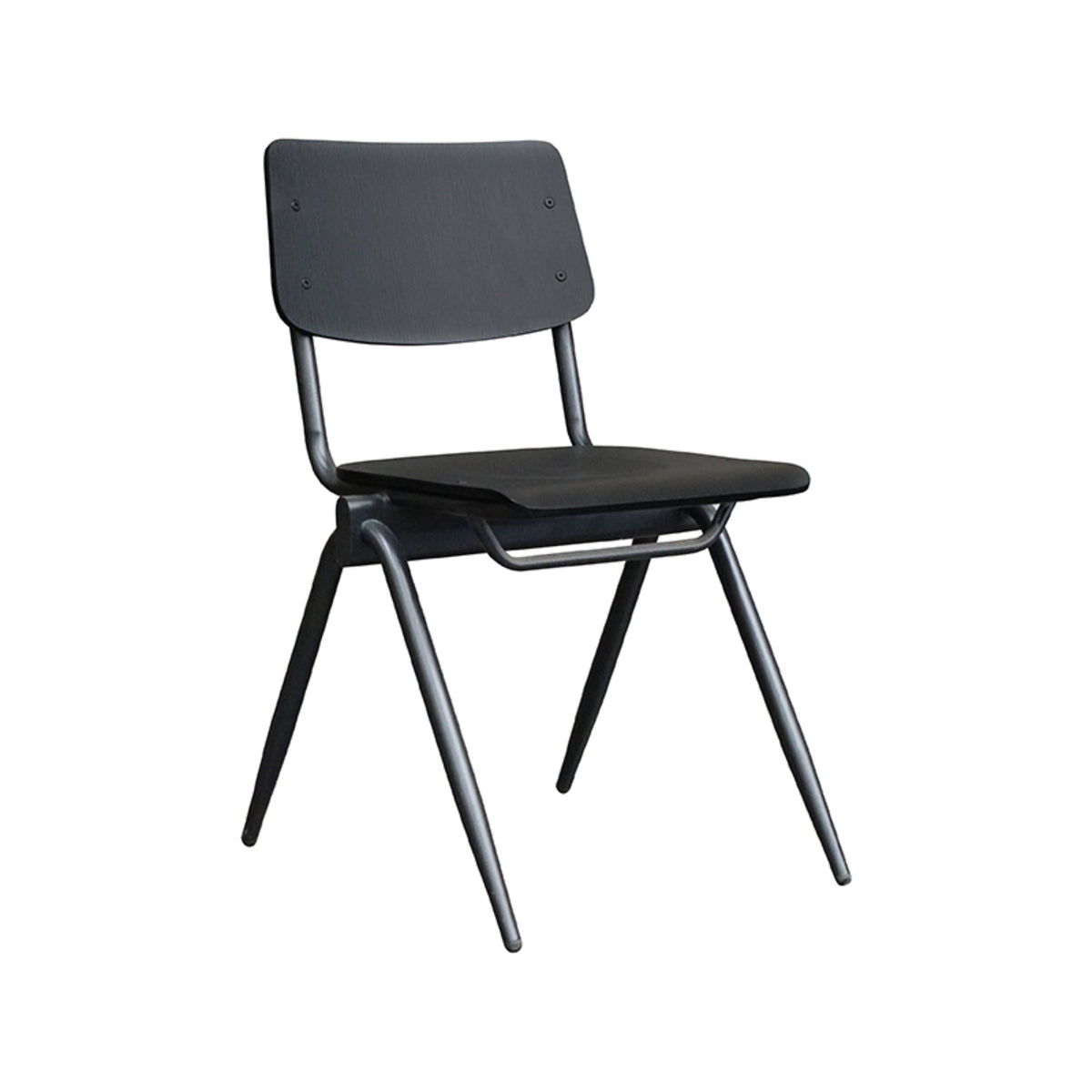 Label51 - Chaise d'école empilable Solid - Bois - Noir - 49 x 55 x 81 cm