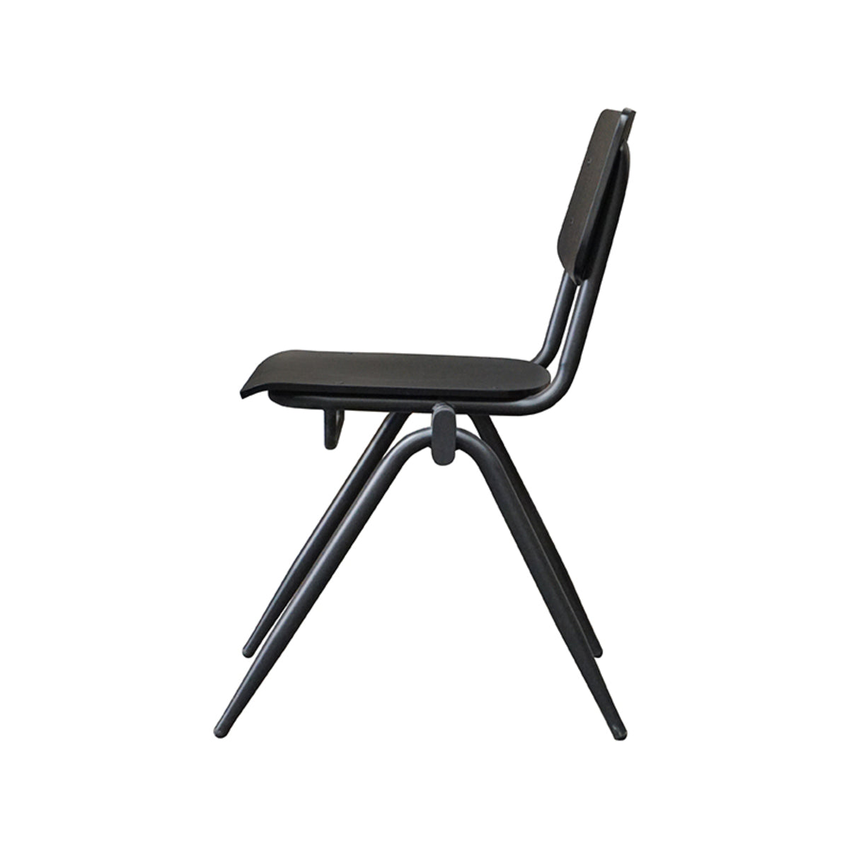 Label51 - Chaise d'école empilable Solid - Bois - Noir - 49 x 55 x 81 cm